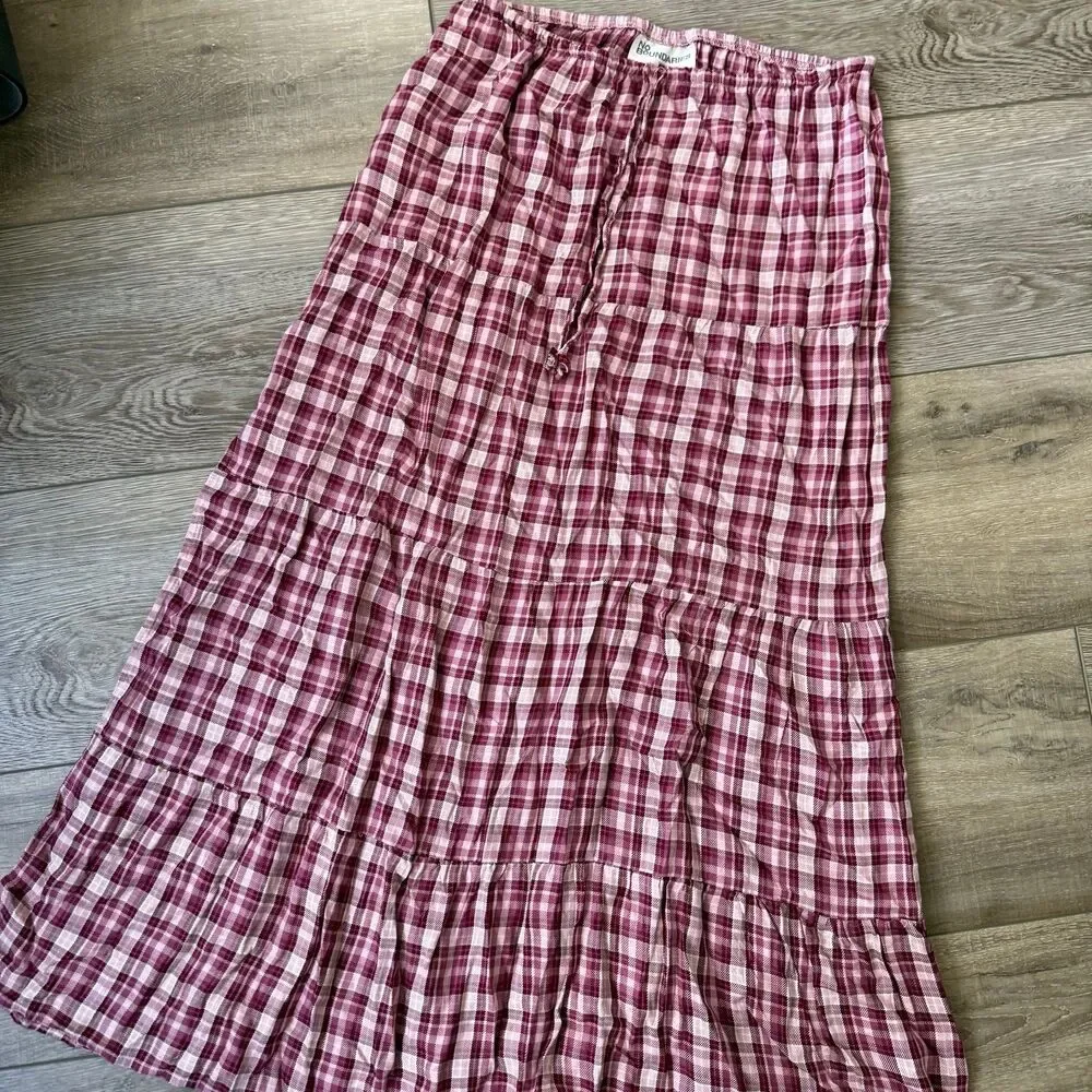 No Boundaries Plaid Maxi Skirt
